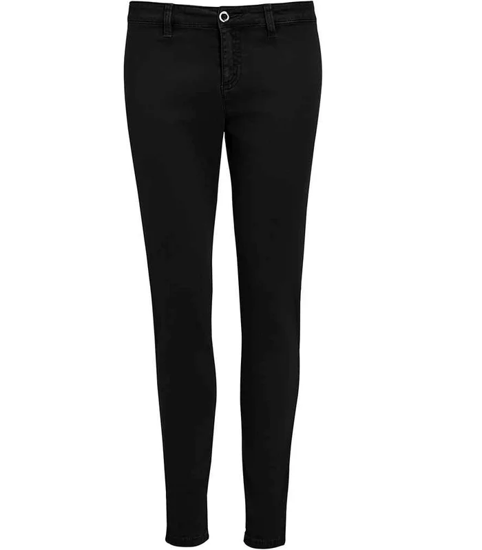 SOL'S SOL'S Ladies Jules Chino Trousers in BLK