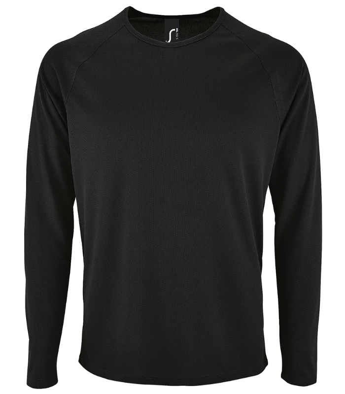 SOL'S SOL'S Sporty Long Sleeve Performance T-Shirt in BLK