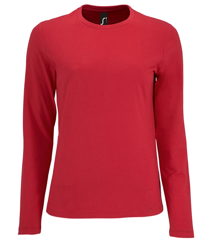 SOL'S SOL'S Ladies Imperial Long Sleeve T-Shirt in RED