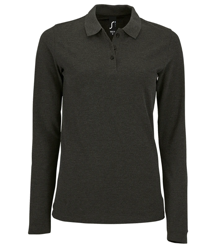 SOL'S SOL'S Ladies Perfect Long Sleeve Piqué Polo Shirt in CHM