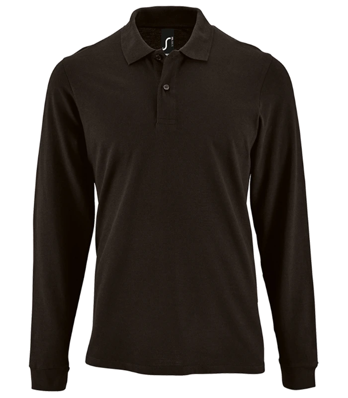 SOL'S SOL'S Perfect Long Sleeve Piqué Polo Shirt in BLK