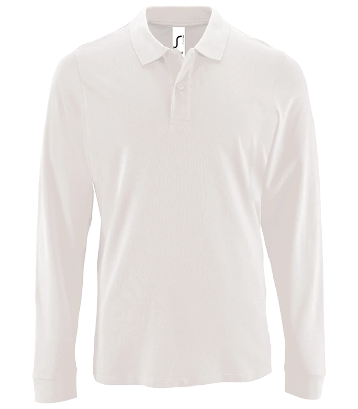 SOL'S SOL'S Perfect Long Sleeve Piqué Polo Shirt in WHI