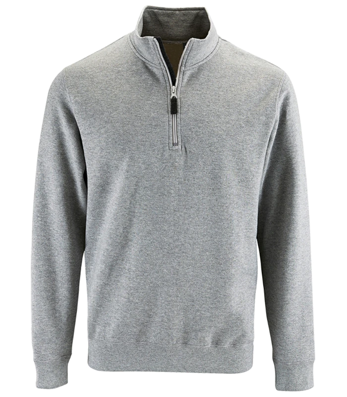 SOL'S SOL'S Stan Contrast Zip Neck Sweatshirt in GYM