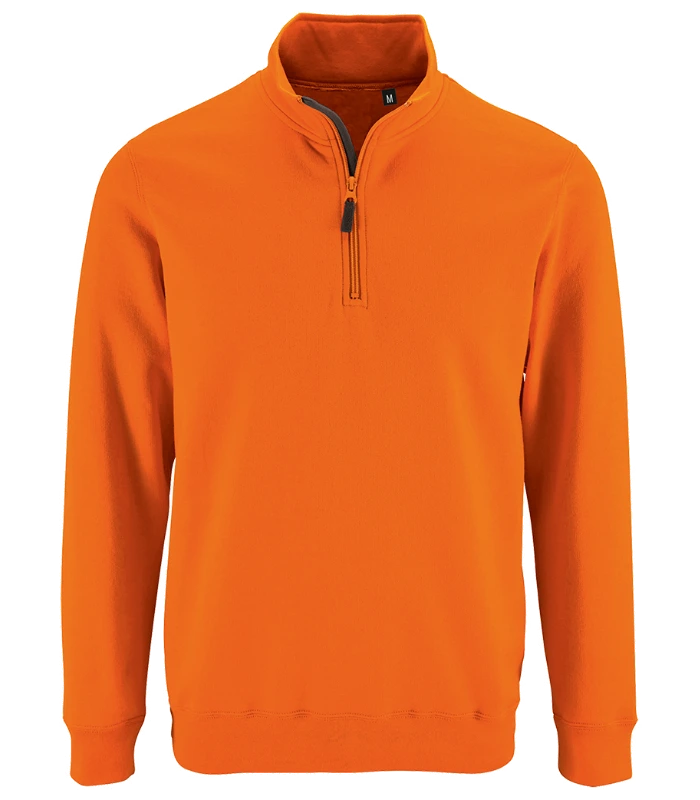 SOL'S SOL'S Stan Contrast Zip Neck Sweatshirt in ORA