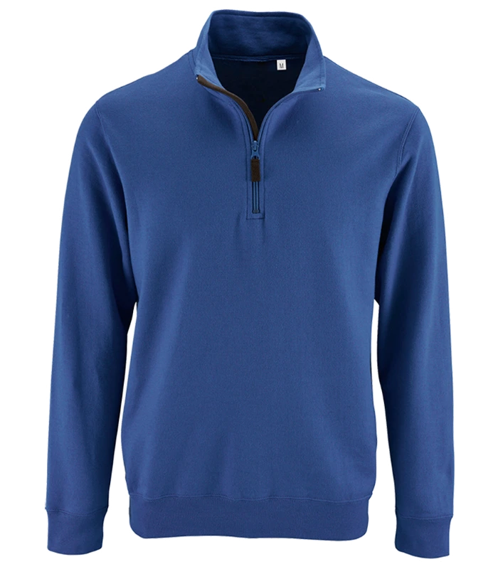 SOL'S SOL'S Stan Contrast Zip Neck Sweatshirt in ROY
