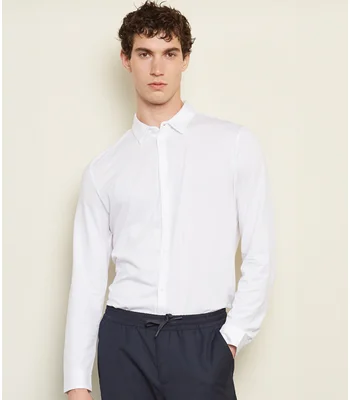 NEOBLU NEOBLU Balthazar Jersey Long Sleeve Shirt in Deep Black