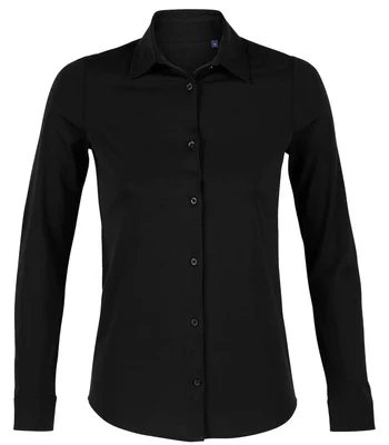NEOBLU NEOBLU Ladies Balthazar Jersey Long Sleeve Shirt in Deep Black