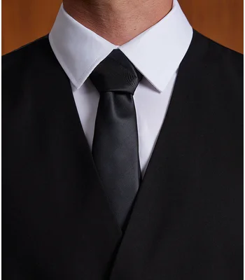 NEOBLU NEOBLU Tommy Plain Club Tie in Deep Black