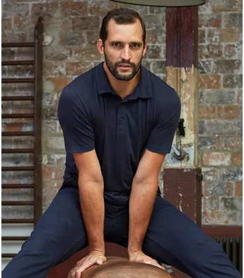 NEOBLU NEOBLU Octave Organic Soft Jersey Polo Shirt in Night Blue