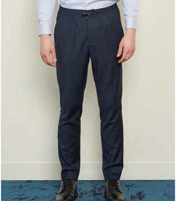 NEOBLU NEOBLU Germain Elasticated Waist Trousers in Deep Black