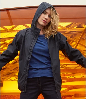 NEOBLU NEOBLU Unisex Andrea Waterproof Windbreaker Jacket in Deep Black