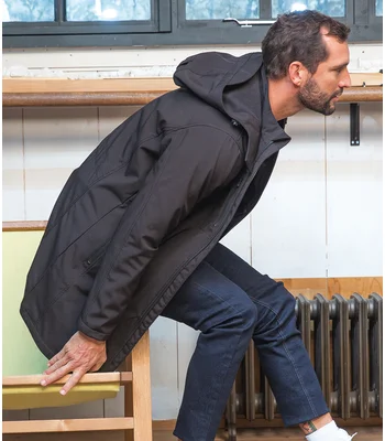 NEOBLU NEOBLU Achille Long Soft Shell Jacket in Deep Black
