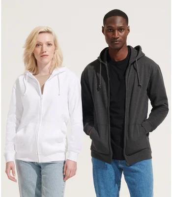 SOL'S SOL'S Unisex Carter Full Zip Hoodie in WHI