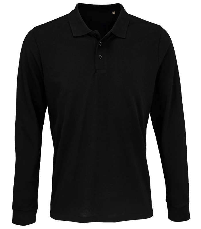 SOL'S SOL'S Unisex Prime Long Sleeve Piqué Polo Shirt in BLK