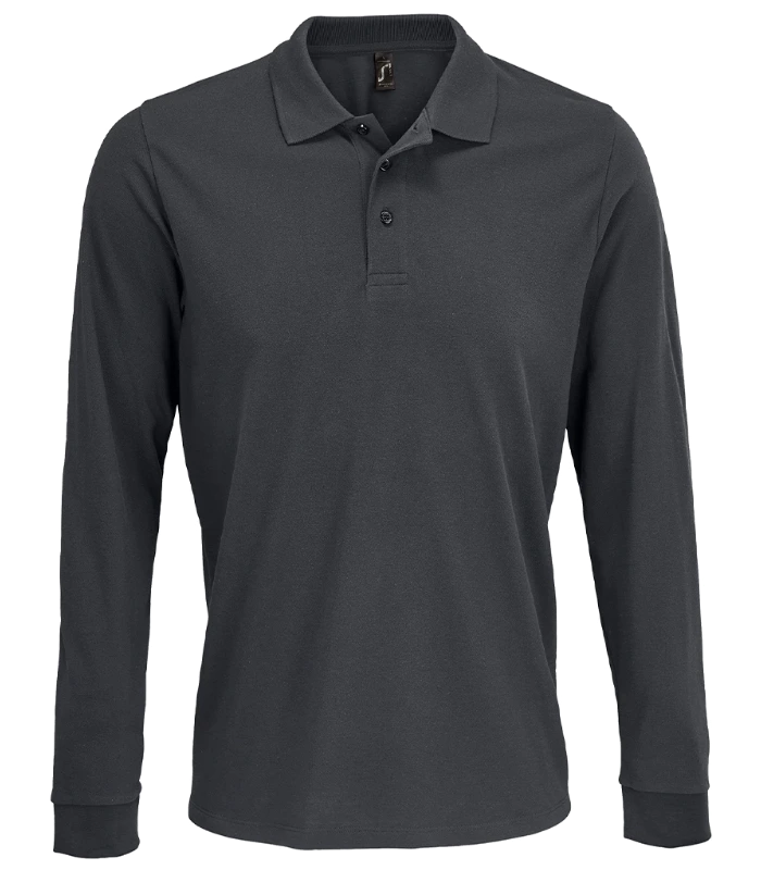 SOL'S SOL'S Unisex Prime Long Sleeve Piqué Polo Shirt in DGY