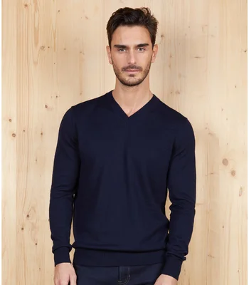 NEOBLU NEOBLU Sullivan V Neck Sweater in Deep Black