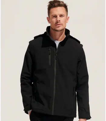 SOL'S SOL'S Unisex Falcon 3-in-1 Soft Shell Jacket in BLK