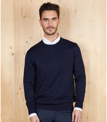 NEOBLU NEOBLU Stuart Round Neck Sweater in Deep Black