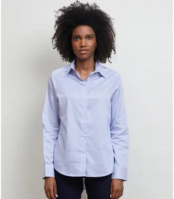 NEOBLU NEOBLU Ladies Baptiste Striped Long Sleeve Shirt in Blue Stripe