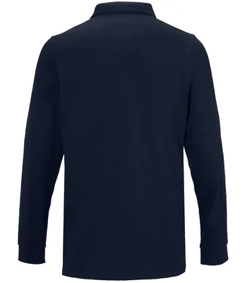 NEOBLU NEOBLU Owen Long Sleeve Piqué Polo Shirt in Deep Black