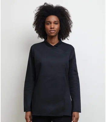 NEOBLU NEOBLU Ladies Long Sleeve Chef's Jacket in Deep Black