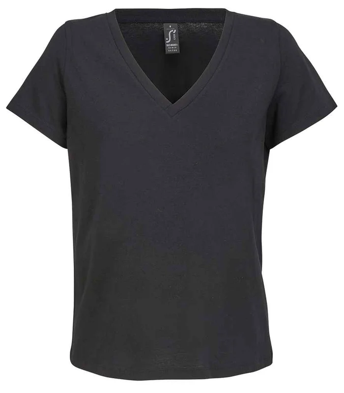 SOL'S SOL'S Ladies Regent V Neck T-Shirt in Deep Black