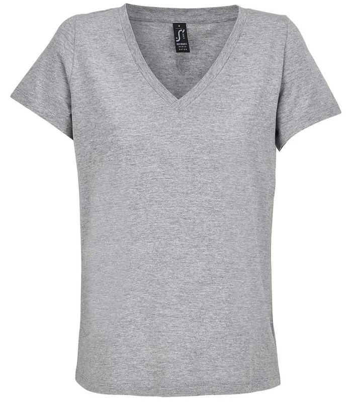 SOL'S SOL'S Ladies Regent V Neck T-Shirt in Grey Marl
