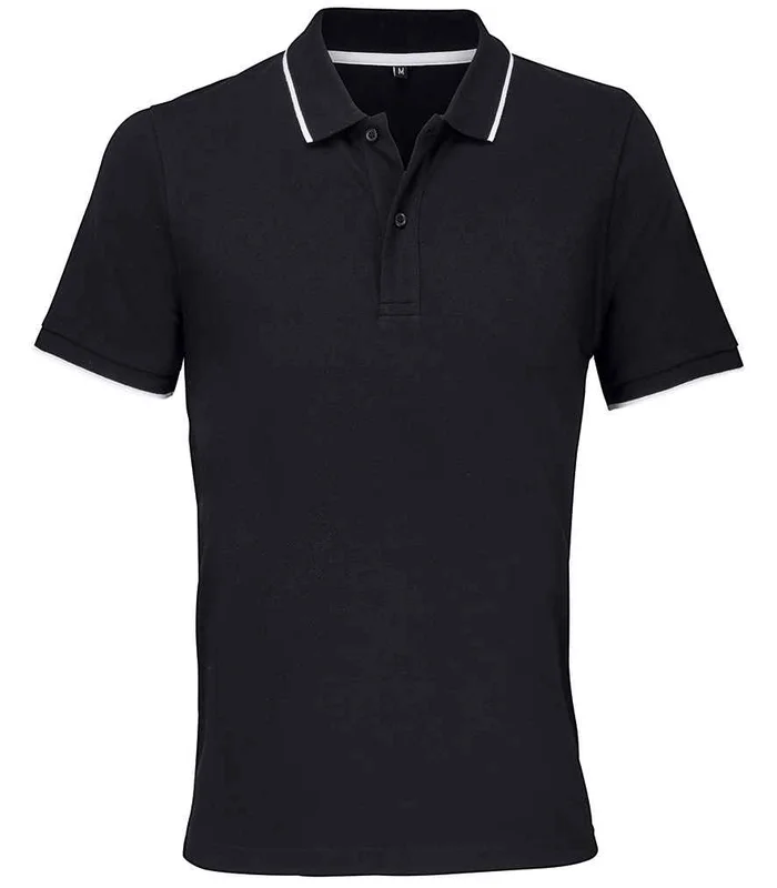 SOL'S SOL'S Unisex Palermo Polo Shirt in Black/White