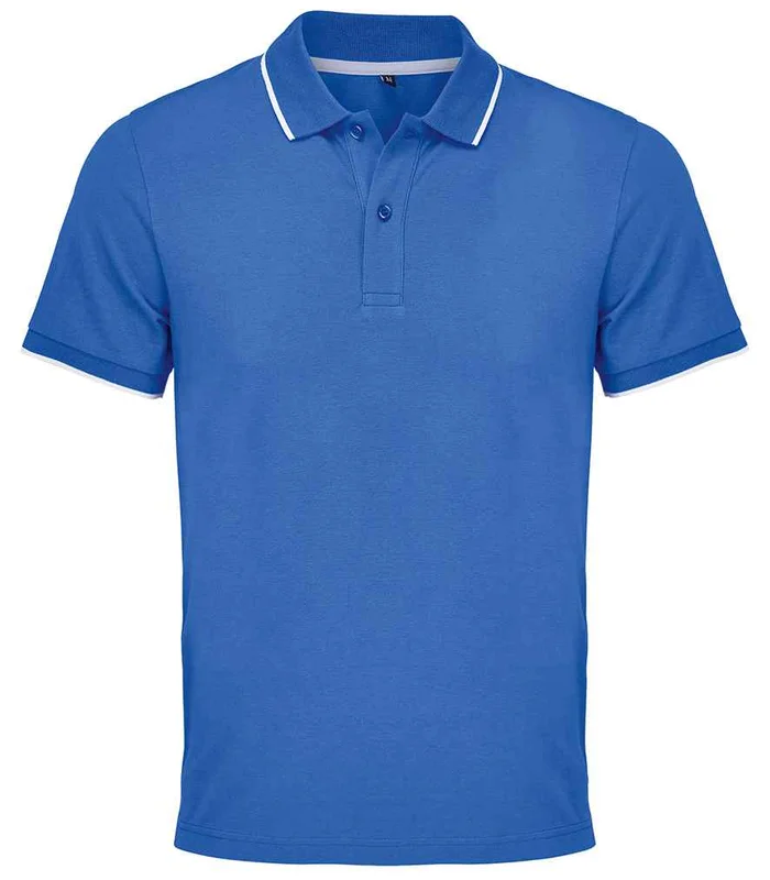 SOL'S SOL'S Unisex Palermo Polo Shirt in Royal Blue/White
