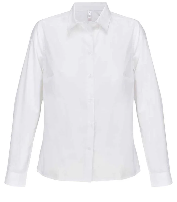 SOL'S SOL'S Ladies Bailey Long Sleeve Poplin Shirt in White
