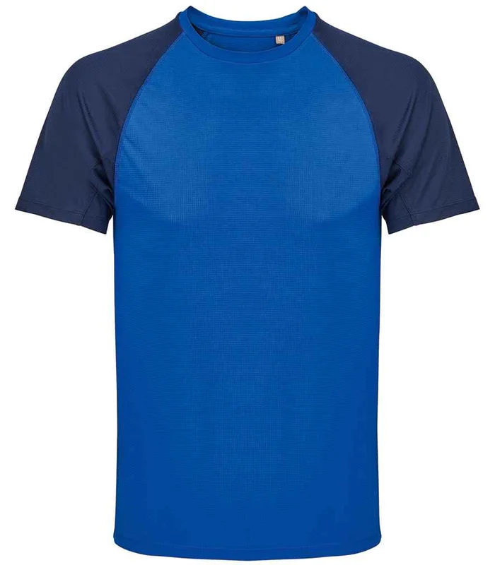 SOL'S SOL'S Vortex Ripstop Performance T-Shirt in French Navy/Royal Blue