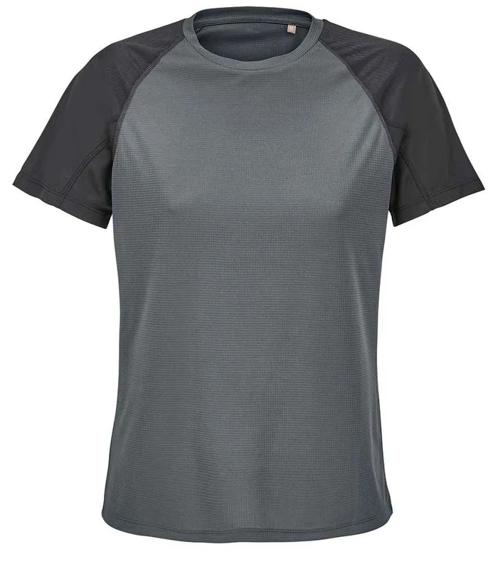 SOL'S SOL'S Ladies Vortex Ripstop Performance T-Shirt in Black/Charcoal