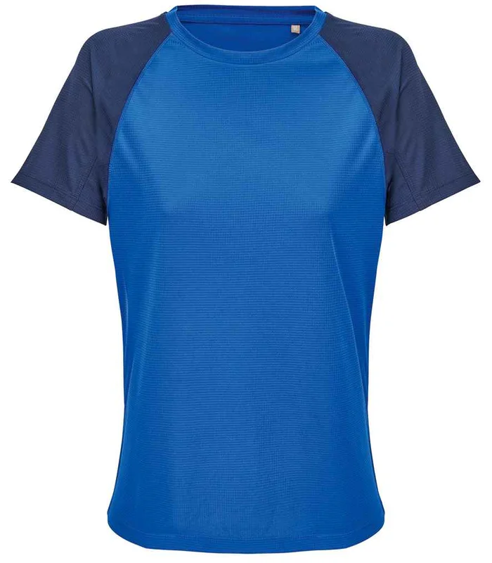 SOL'S SOL'S Ladies Vortex Ripstop Performance T-Shirt in French Navy/Royal Blue