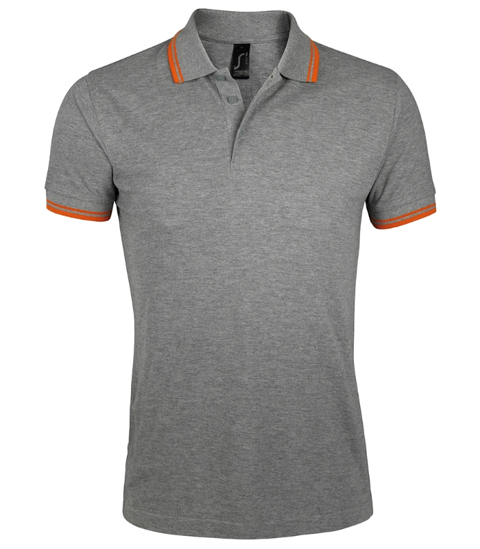 SOL'S SOL'S Pasadena Tipped Cotton Piqué Polo Shirt in GM/OR