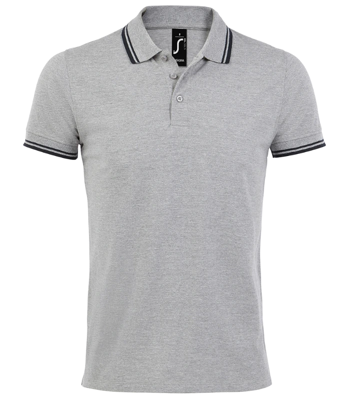 SOL'S SOL'S Pasadena Tipped Cotton Piqué Polo Shirt in HE/NV