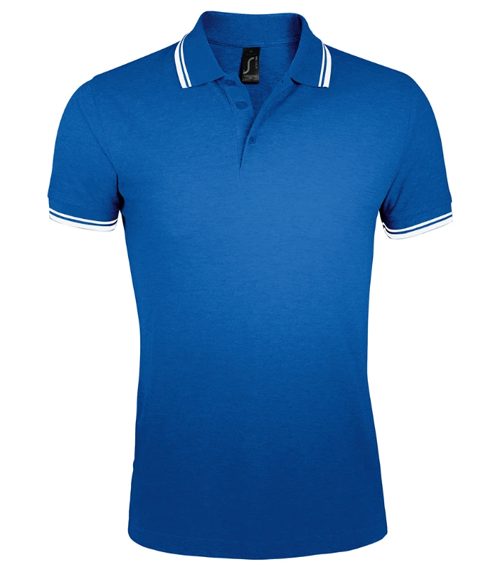 SOL'S SOL'S Pasadena Tipped Cotton Piqué Polo Shirt in RY/WH