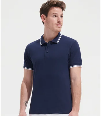 SOL'S SOL'S Pasadena Tipped Cotton Piqué Polo Shirt in FN/WH