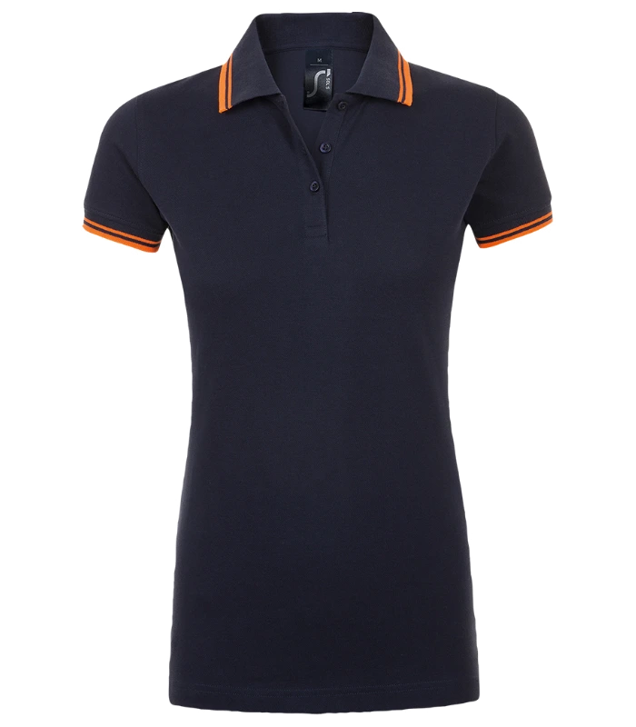SOL'S SOL'S Ladies Pasadena Tipped Cotton Piqué Polo Shirt in FN/NO