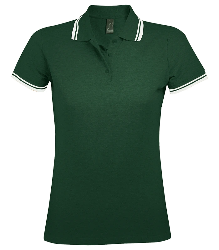 SOL'S SOL'S Ladies Pasadena Tipped Cotton Piqué Polo Shirt in FO/WH