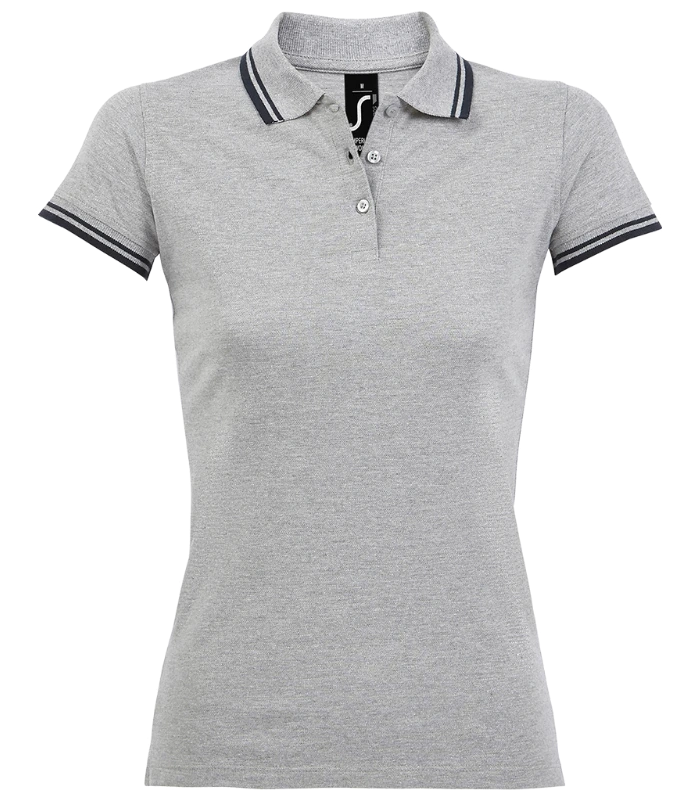 SOL'S SOL'S Ladies Pasadena Tipped Cotton Piqué Polo Shirt in HE/NV