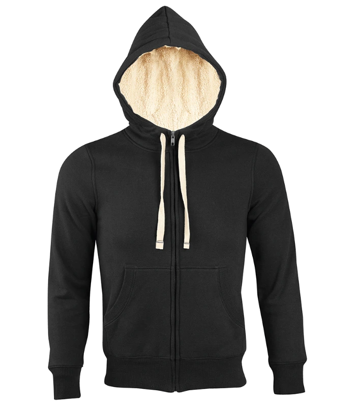 SOL'S SOL'S Unisex Sherpa Hooded Jacket in BLK