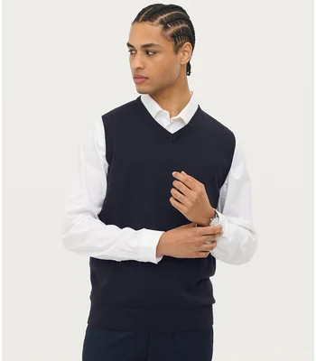 SOL'S SOL'S Unisex Gentlemen Sleeveless Cotton Acrylic V Neck Sweater in NAV