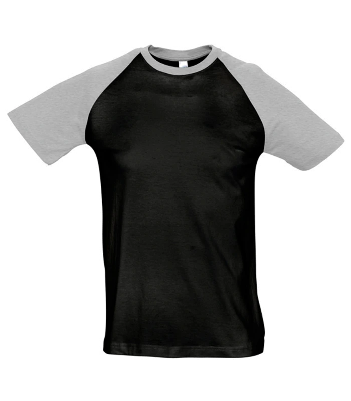 SOL'S SOL'S Funky Contrast Baseball T-Shirt in BK/GY