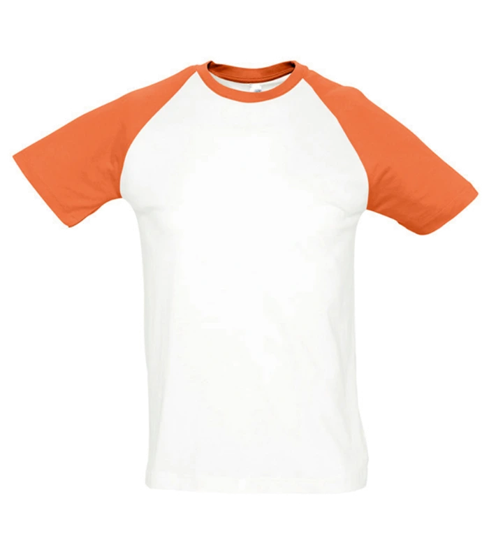SOL'S SOL'S Funky Contrast Baseball T-Shirt in WH/OR