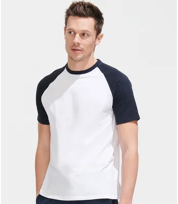 SOL'S SOL'S Funky Contrast Baseball T-Shirt in WH/NV