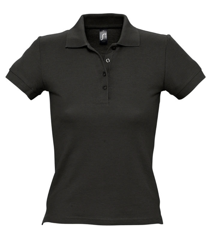 SOL'S SOL'S Ladies People Cotton Piqué Polo Shirt in BLK