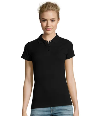 SOL'S SOL'S Ladies Perfect Cotton Piqué Polo Shirt in BLK