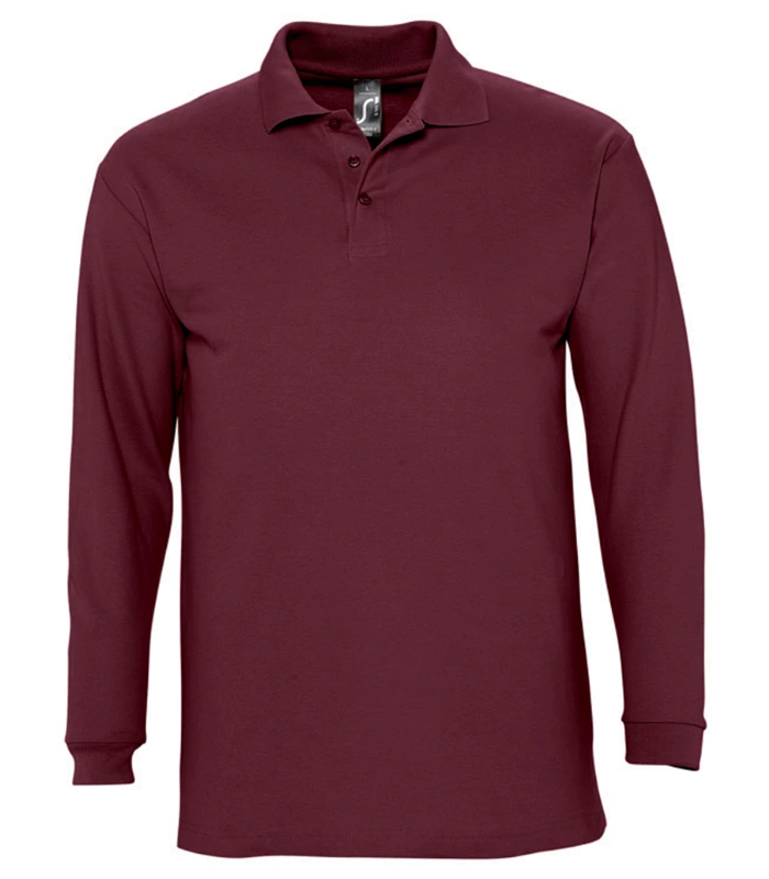 SOL'S SOL'S Winter II Long Sleeve Cotton Piqué Polo Shirt in BUR