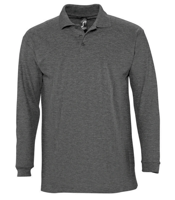 SOL'S SOL'S Winter II Long Sleeve Cotton Piqué Polo Shirt in CHM
