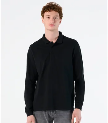SOL'S SOL'S Winter II Long Sleeve Cotton Piqué Polo Shirt in BLK